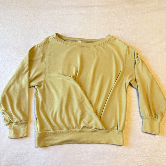 Pleated Modal Fleece Pullover Sz6 Dew Gree - Picture 3 of 10